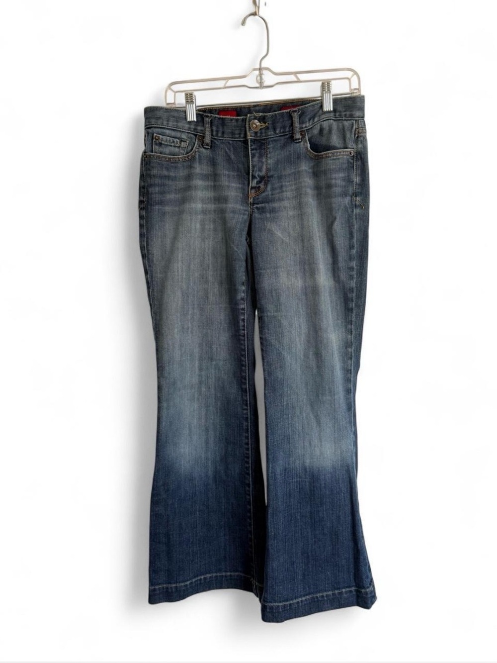 Vintage Express X2 Low Rise Bootcut Jeans 8R Y2K Embroidered Grunge Flare 2000s